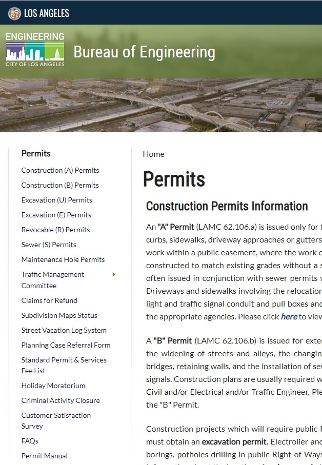 Frequently Asked Questions – Construction “A” Permit | Los Angeles ...